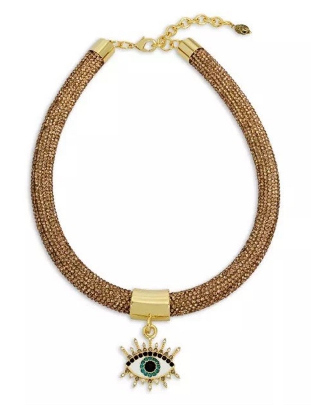 NWT Kurt Geiger Signature Evil Eye Pendant Collar Rope Necklace